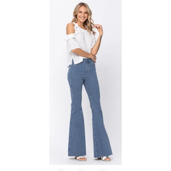 Judy Blue Denim - Judy Blue Striped Flare Denim Jeans size 7/28